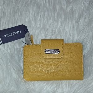Nautica Yellow Embossed Snap-Closure Wallet